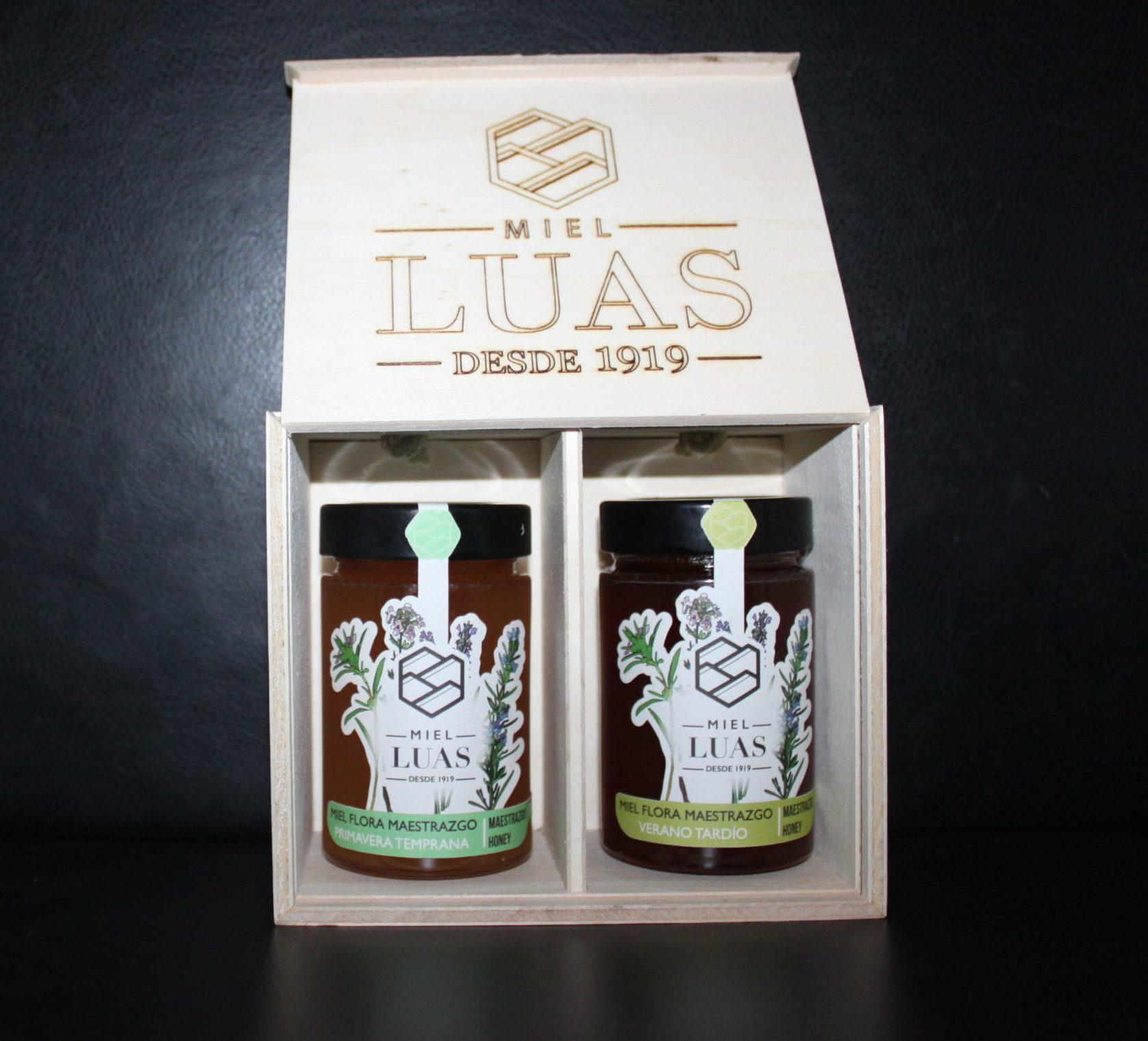 Estuche regalo miel Multíflora Primavera Temprana y Verano Tardío 2X260g